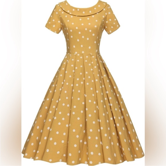 Gown Town Dresses & Skirts - 1950’s Inspired Polka Dot Midi Dress